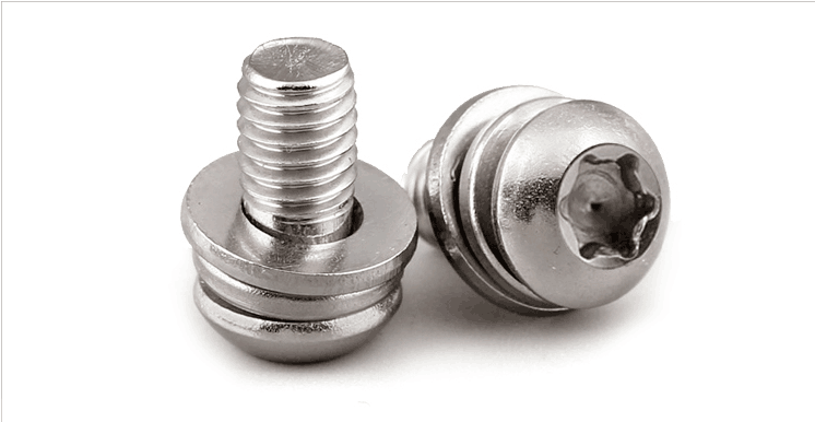 304不銹鋼圓頭盤頭梅花三組合螺絲帶平彈墊螺釘 304不銹鋼圓頭盤頭梅花三組合螺絲帶平彈墊螺釘