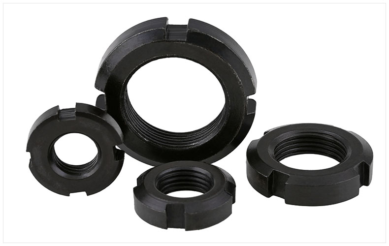 標(biāo)準(zhǔn)國(guó)標(biāo) GB812圓螺母 開(kāi)槽螺母 止退螺母 四槽螺母8