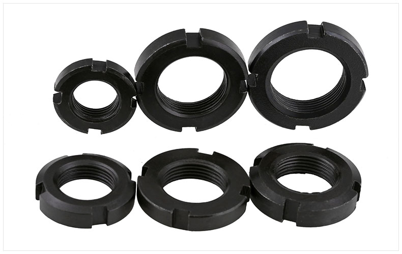 標(biāo)準(zhǔn)國(guó)標(biāo) GB812圓螺母 開(kāi)槽螺母 止退螺母 四槽螺母