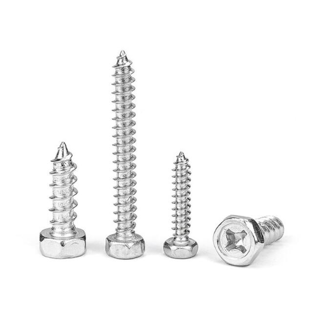 304不銹鋼十字槽凹穴外六角自攻木螺絲-1 304不銹鋼十字槽凹穴外六角自攻木螺絲-1